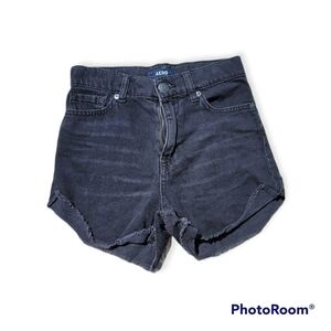 Aero mom short shorts womens 100% Cotton Size 00 Black. Waist 26 inches. Rise 10